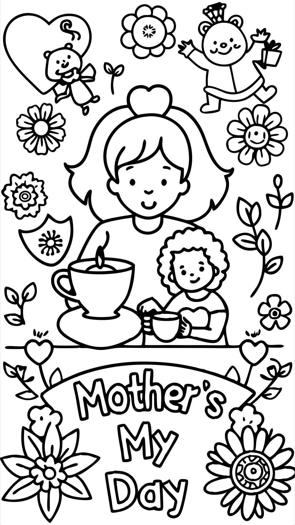 mothers day coloring pages free